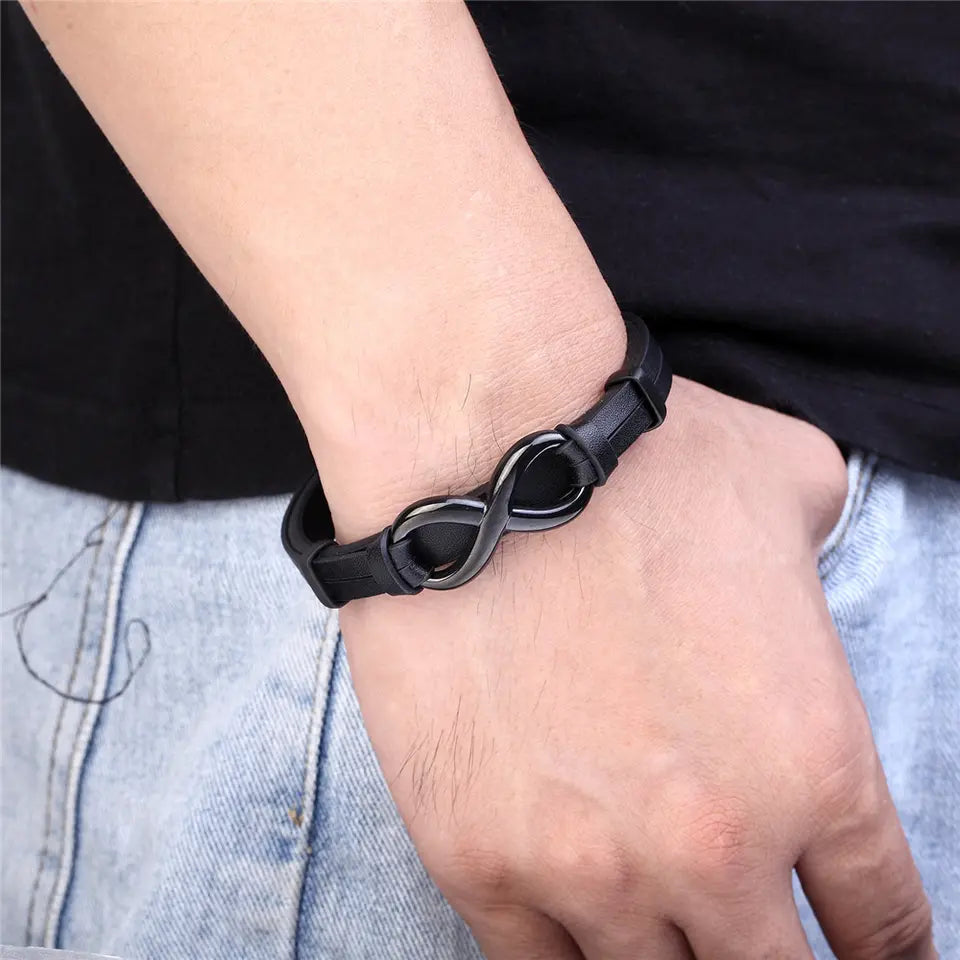 An Meinen Mann - Ich liebe dich; für immer - Infinity-Lederarmband