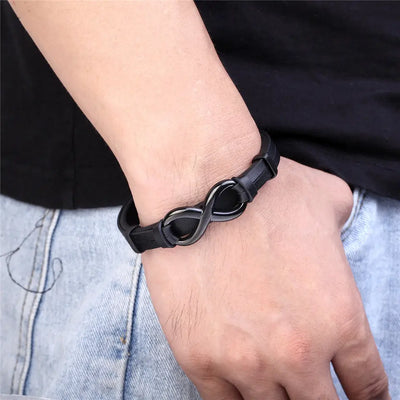 An Meinen Mann - Ich liebe dich; für immer - Infinity-Lederarmband