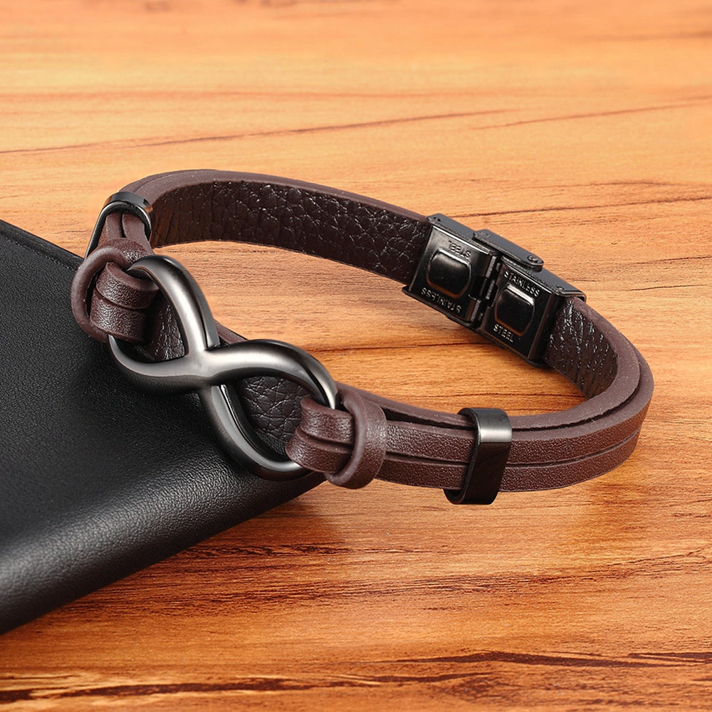 An Meinen Mann - Ich liebe dich; für immer - Infinity-Lederarmband
