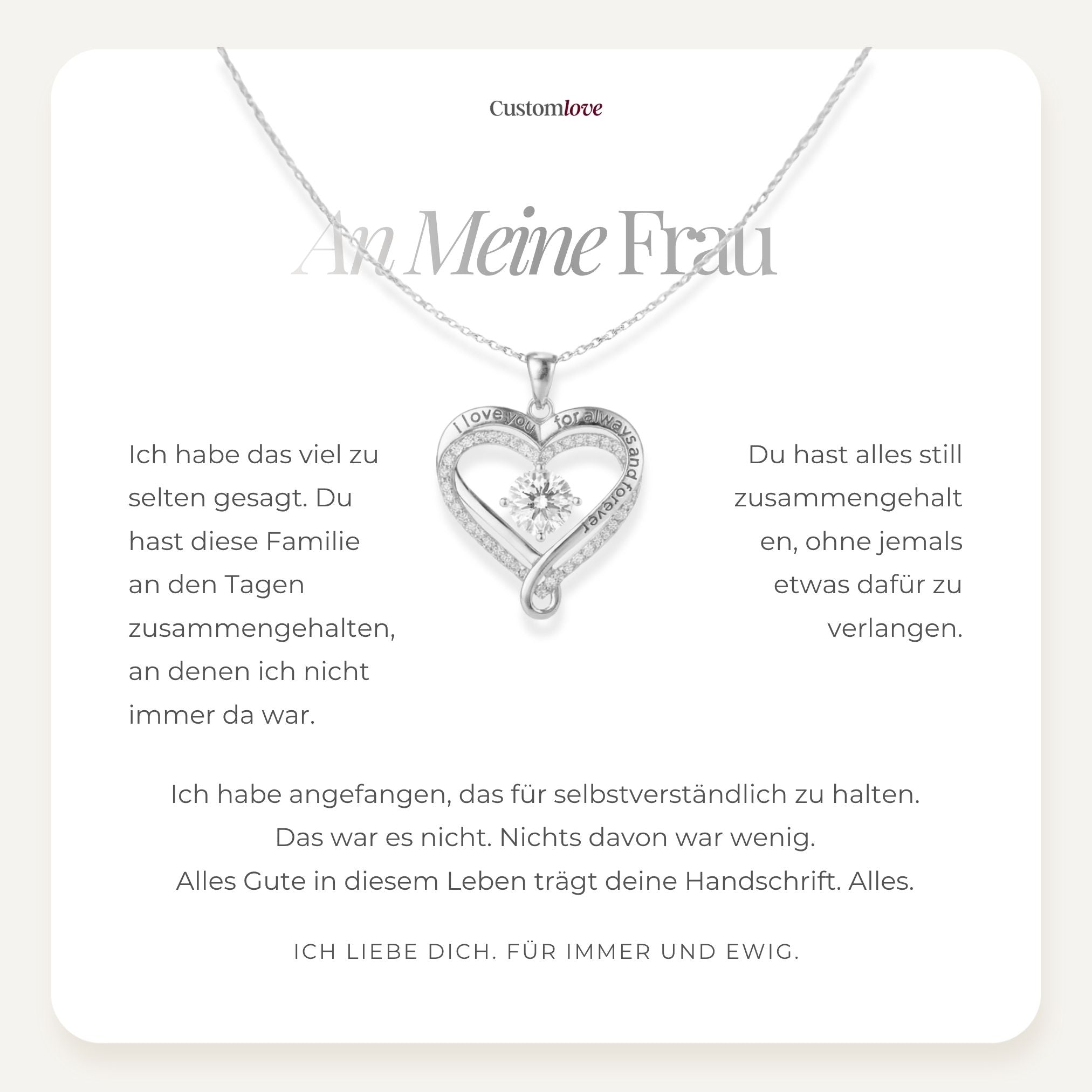 An meine Frau – Doppelherz-Halskette