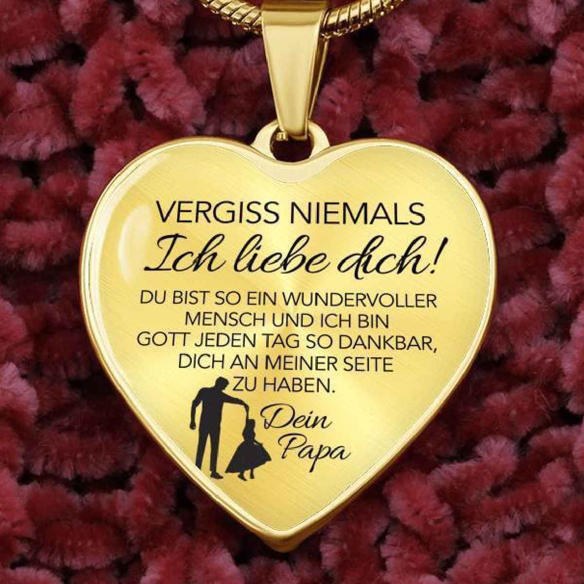 Herz-Halskette für meine Tochter - Ein ewiges Erinnerungsstück "Vergiss niemals