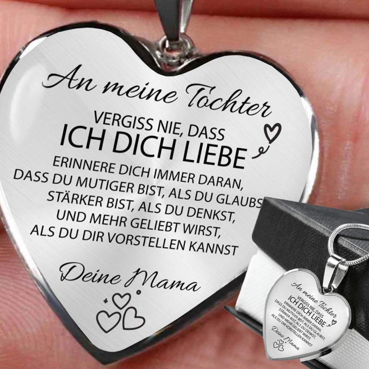 Herz-Halskette für meine geliebte Tochter - Ein liebevolles Geschenk von Mama