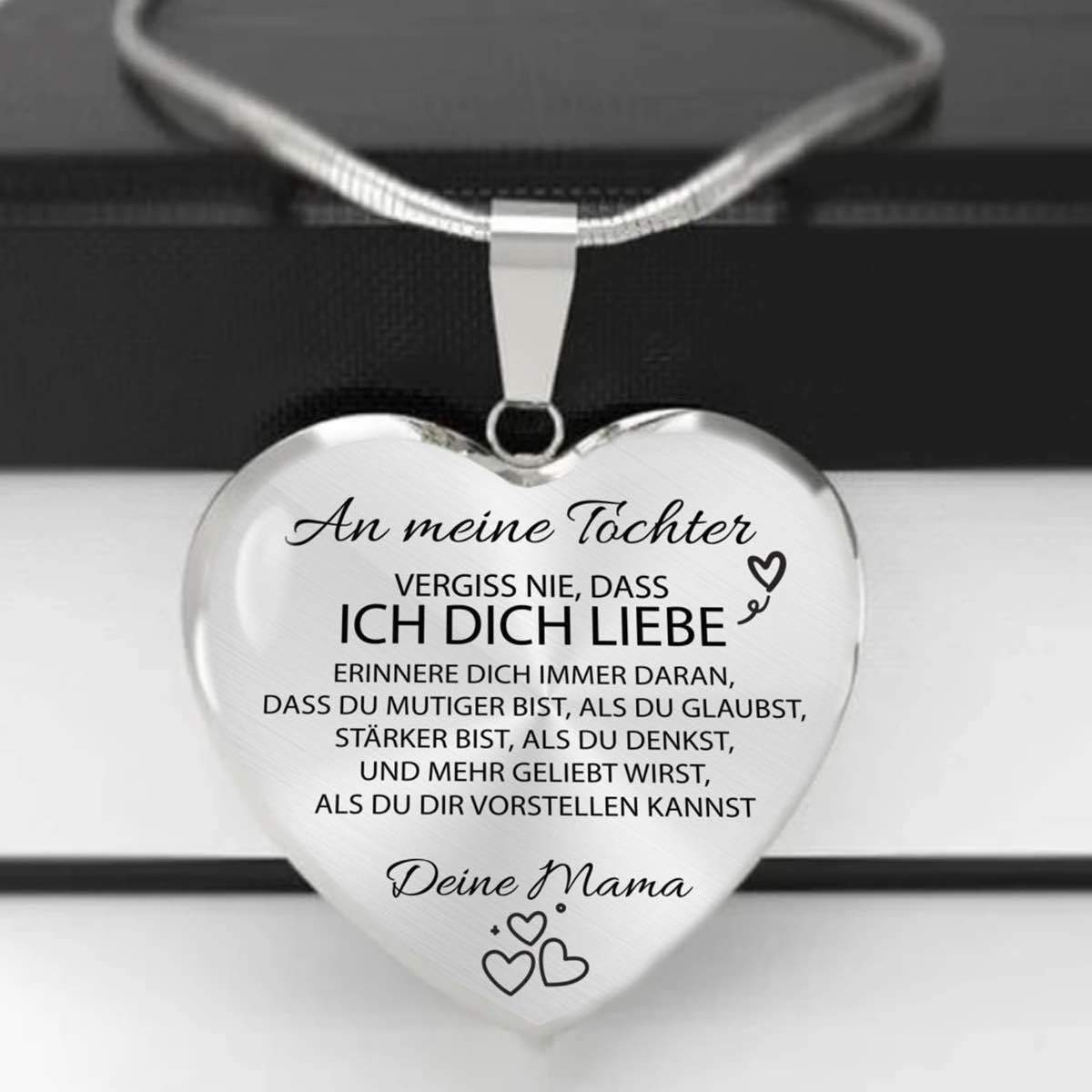 Herz-Halskette für meine geliebte Tochter - Ein liebevolles Geschenk von Mama