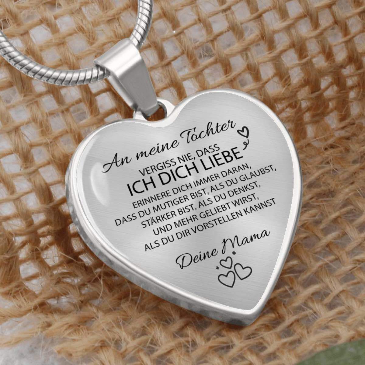 Herz-Halskette für meine geliebte Tochter - Ein liebevolles Geschenk von Mama