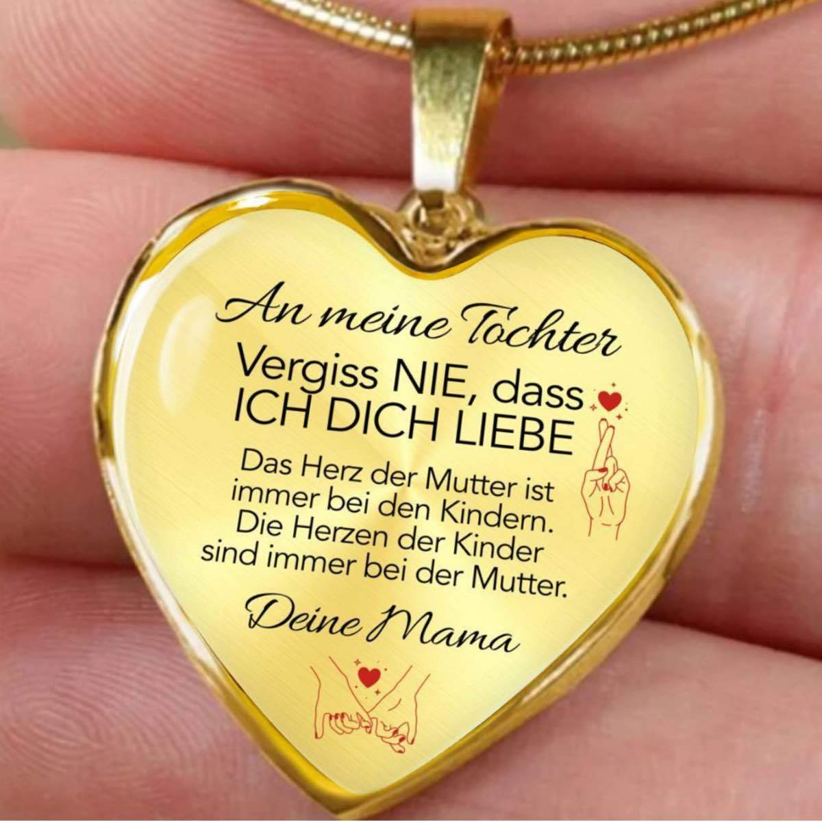 Herz-Halskette für meine Tochter - Eine liebevolle Erinnerung von Mama, stets nah am Herzen