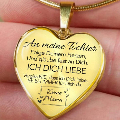 Herz-Halskette - Eine liebevolle Botschaft von Mama an meine Tochter - Glaube an Dich