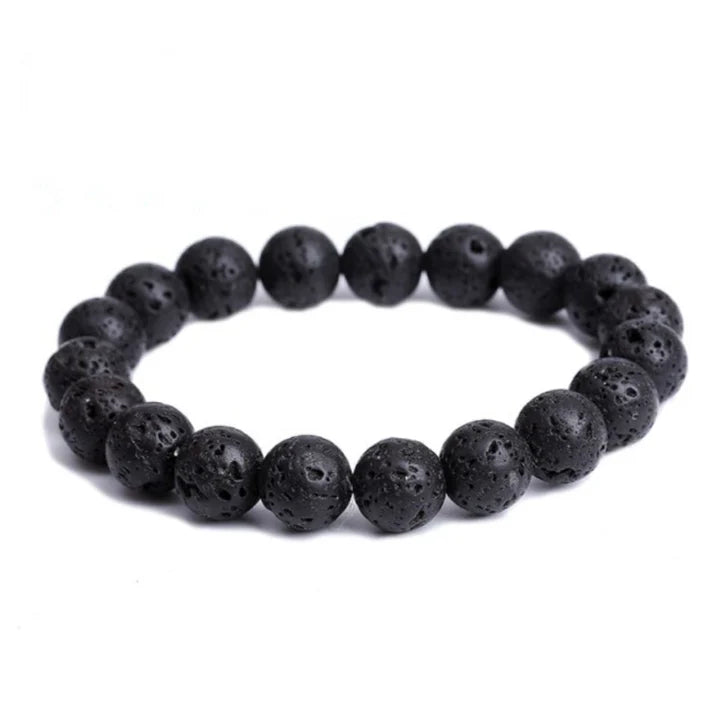 Armband für Herren mit Lavasteinperlen