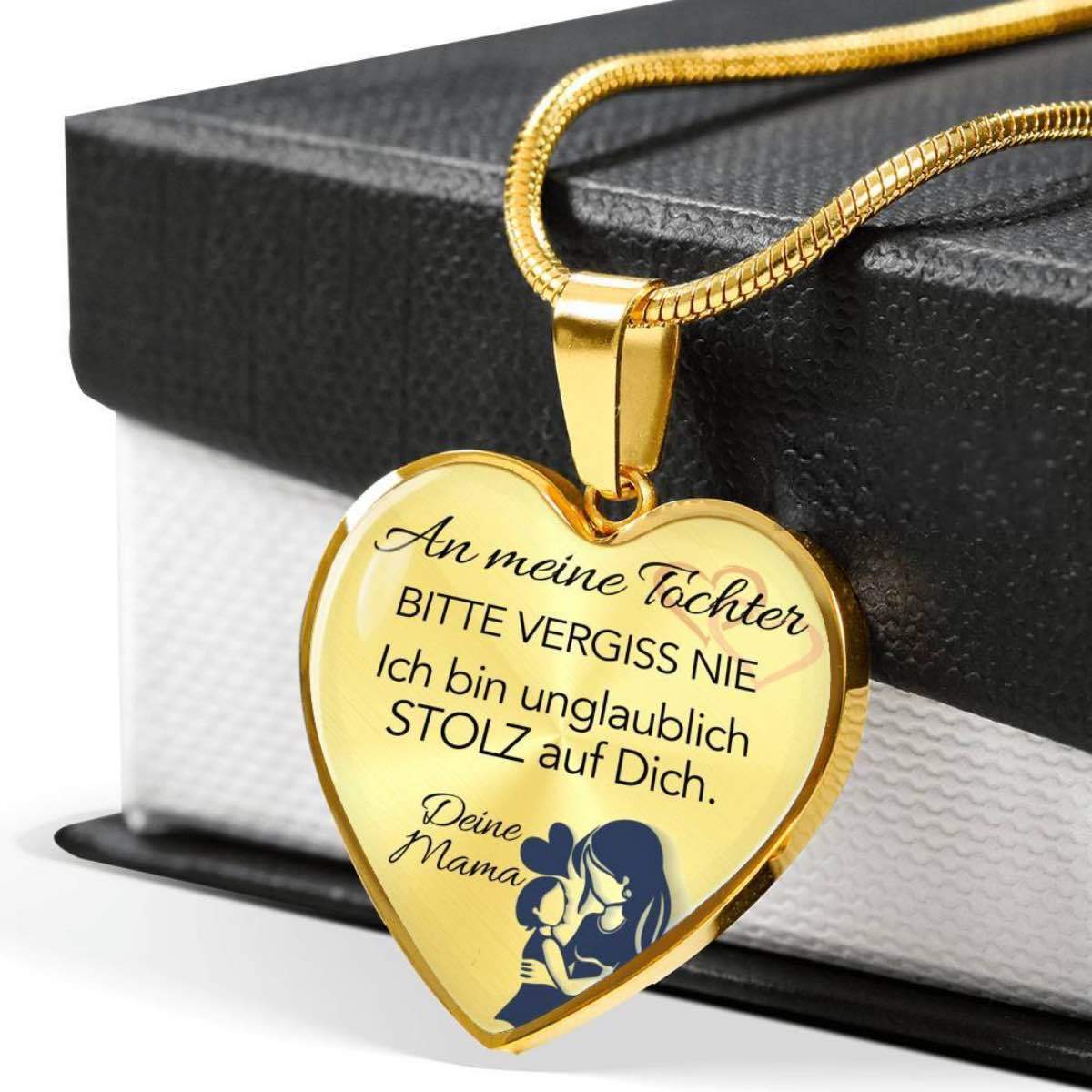 Herz-Anhänger-Halskette für meine Tochter von Mama - Ein Zeichen des Stolzes
