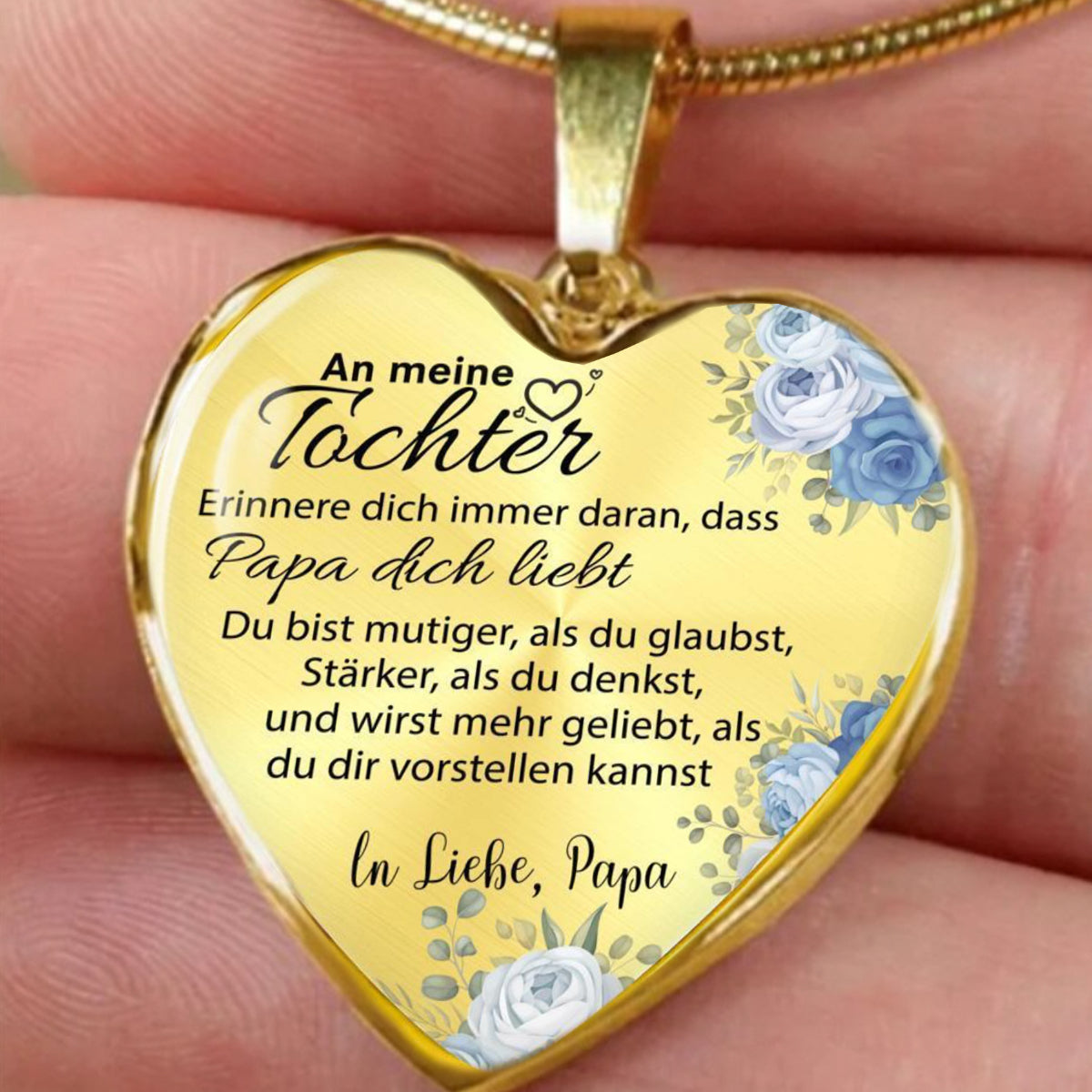 Mutige Herz-Halskette für meine Tochter - Zeige deine Liebe, Papa
