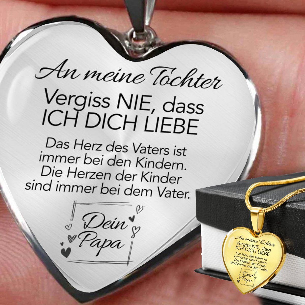 Elegante Herz-Halskette für meine Tochter - Ein liebevolles Geschenk von Papa