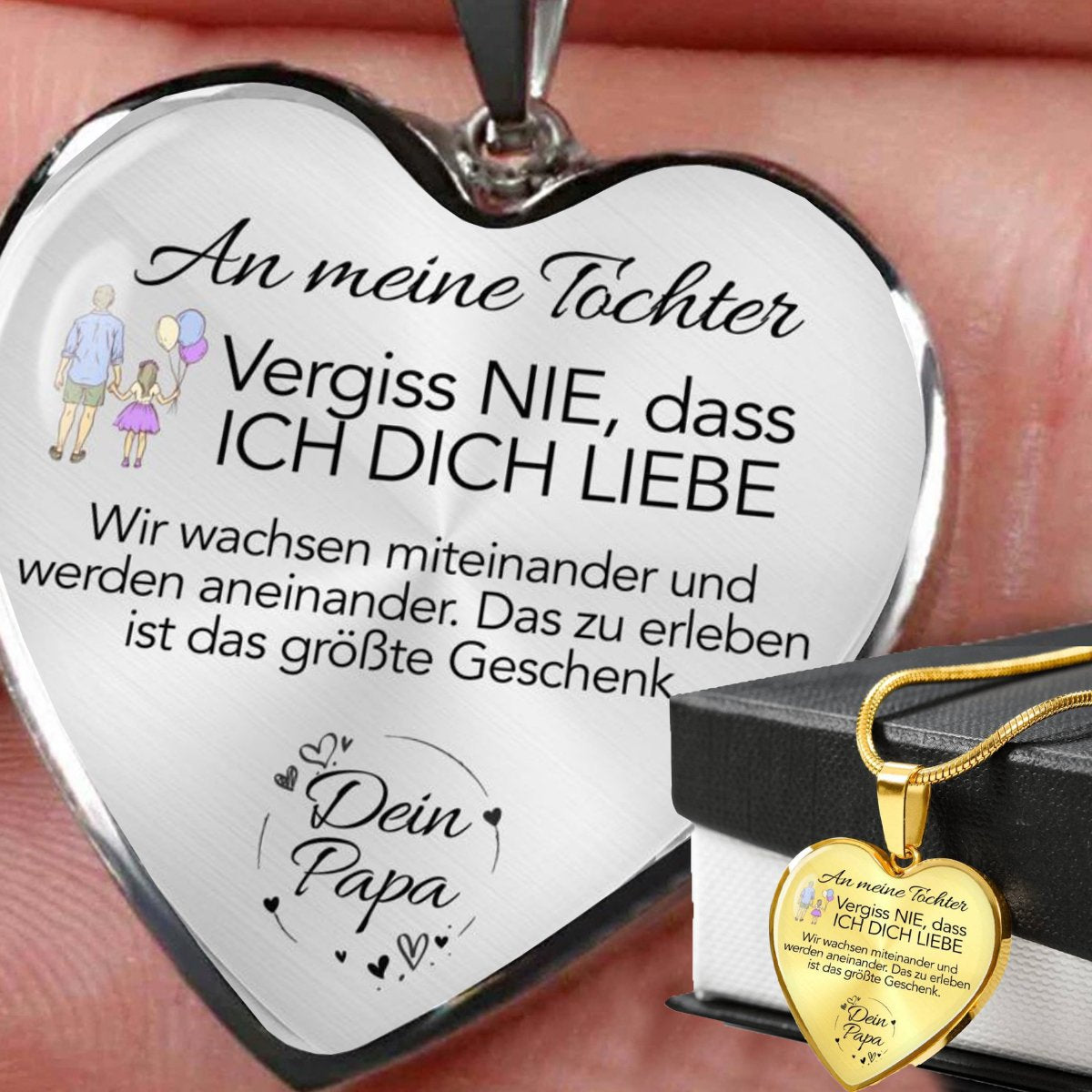Herzförmige Halskette - Ein liebevolles Geschenk von Papa an seine Tochter