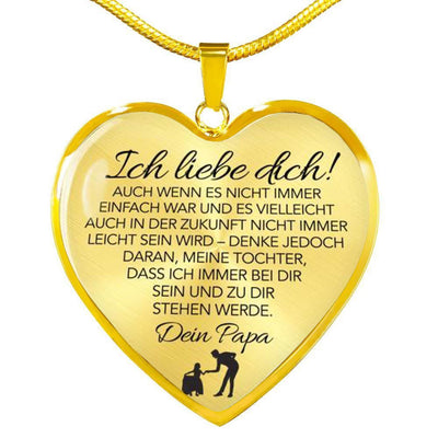 Liebesschmuck für meine Tochter - Herz-Halskette mit „Ich liebe Dich“