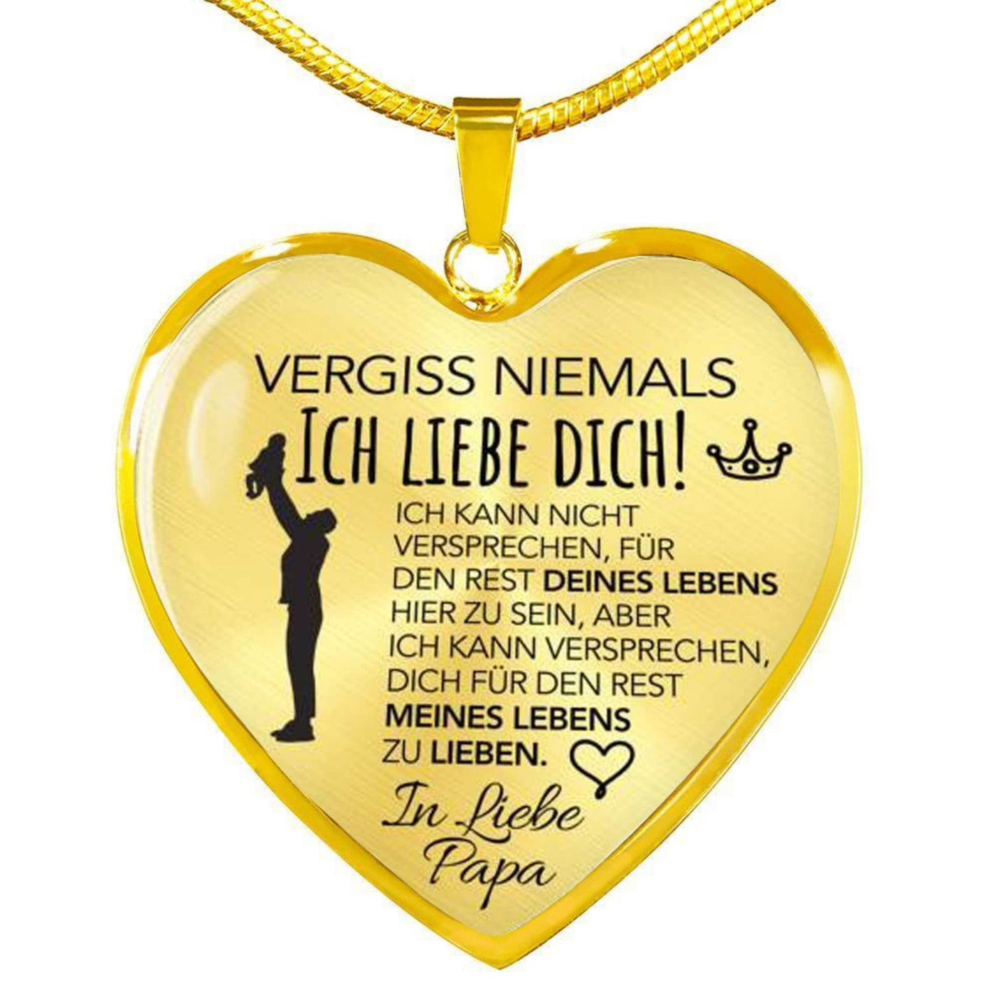 Herz-Halskette - Ein Zeichen der Liebe - Für Papa mit Herzensversprechen