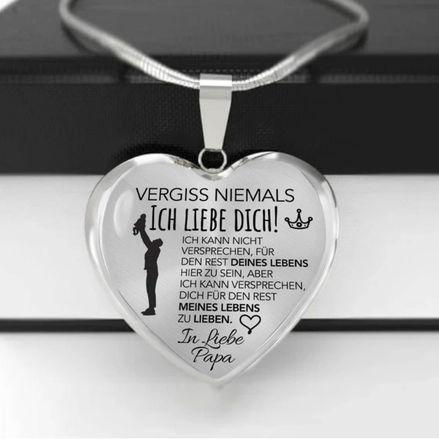 Herz-Halskette - Ein Zeichen der Liebe - Für Papa mit Herzensversprechen