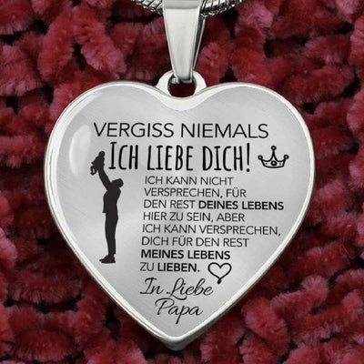Herz-Halskette - Ein Zeichen der Liebe - Für Papa mit Herzensversprechen