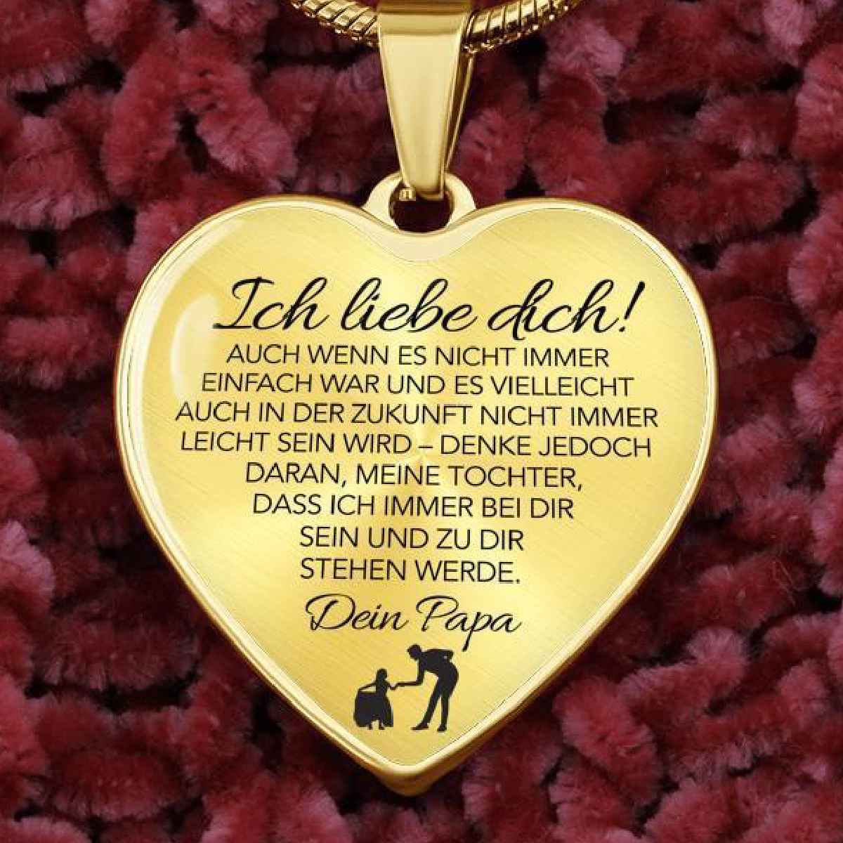 Liebesschmuck für meine Tochter - Herz-Halskette mit „Ich liebe Dich“