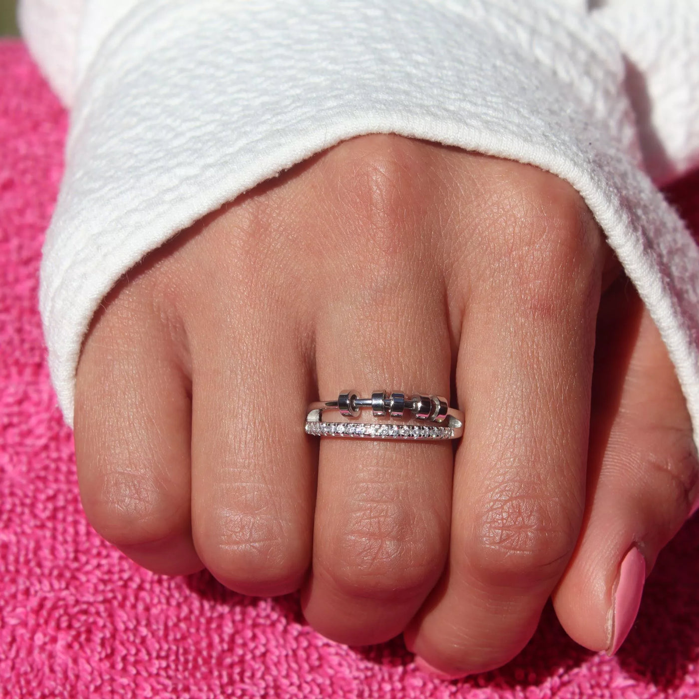 Anti-Angst Spinning Beads Fidget Ring