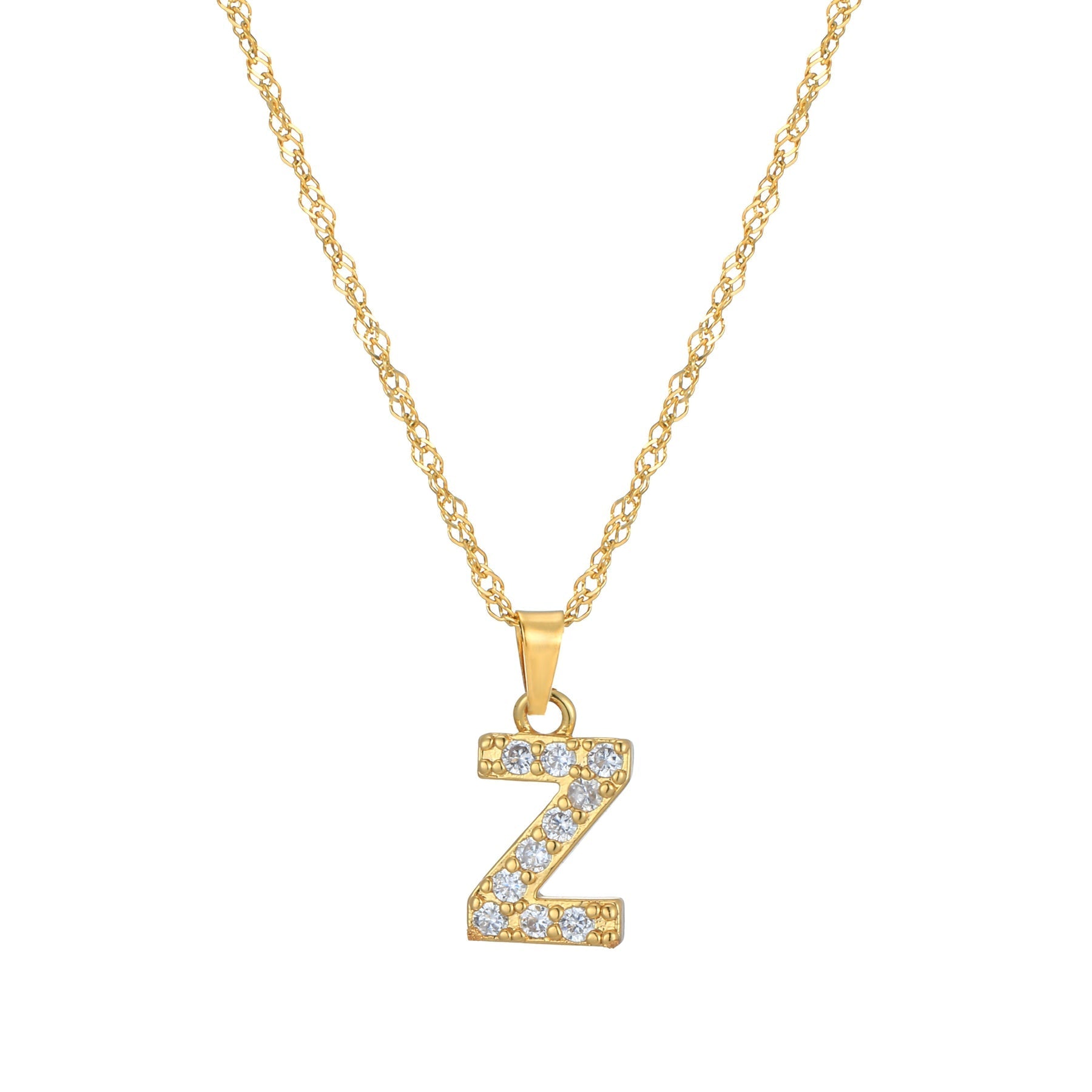 Buchstaben-Halskette mit Zirkonia