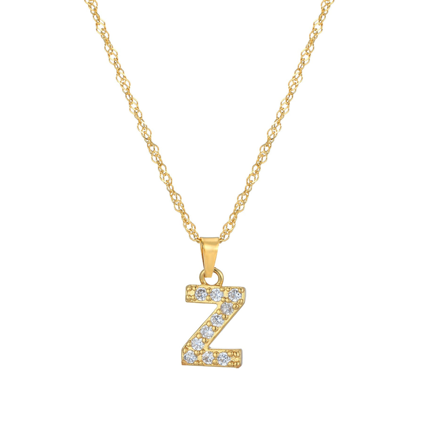 Buchstaben-Halskette mit Zirkonia