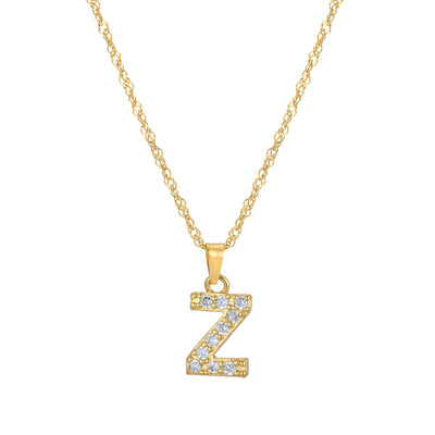 Buchstaben-Halskette mit Zirkonia