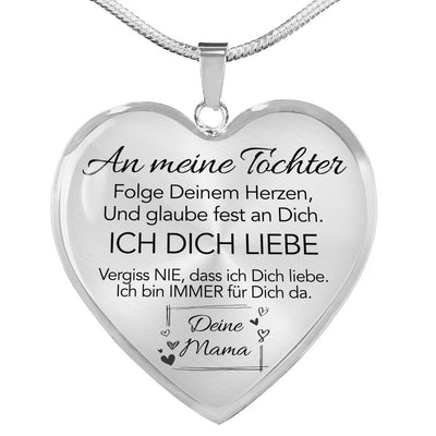 Herz-Halskette - Eine liebevolle Botschaft von Mama an meine Tochter - Glaube an Dich