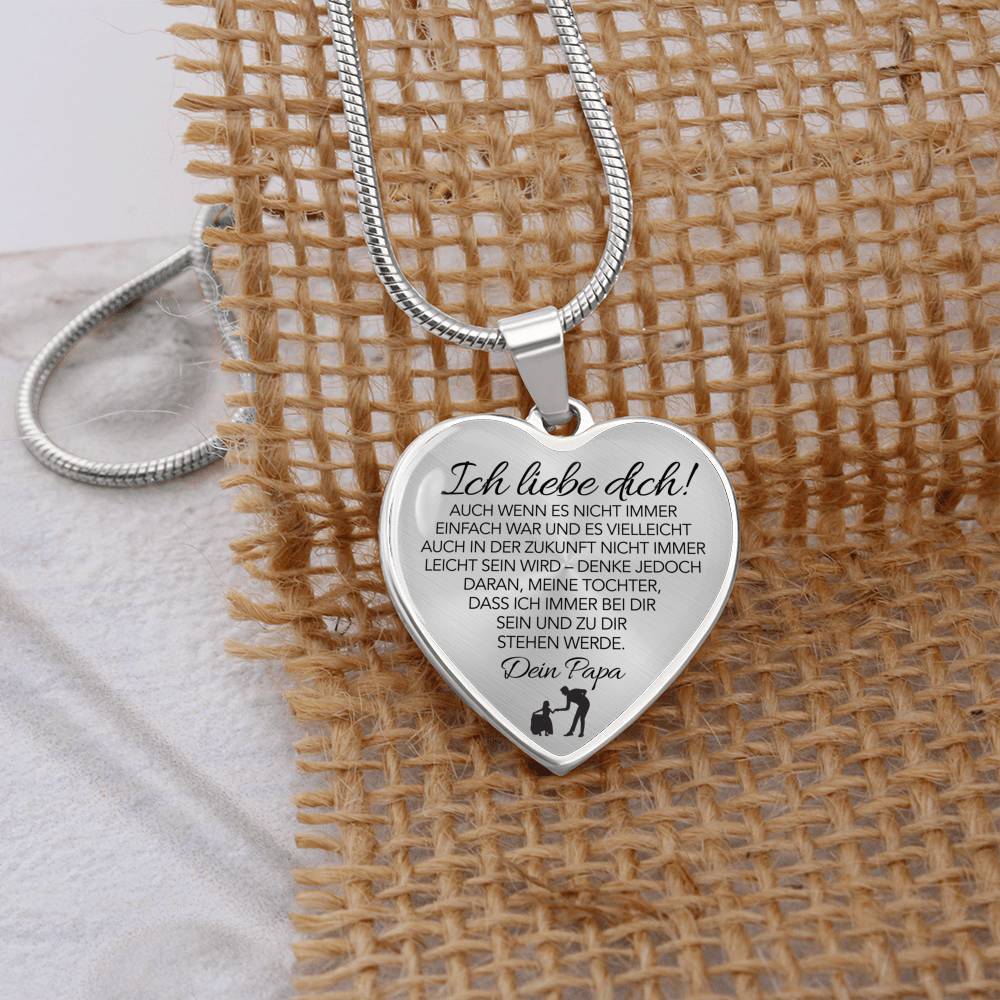 Liebesschmuck für meine Tochter - Herz-Halskette mit „Ich liebe Dich“