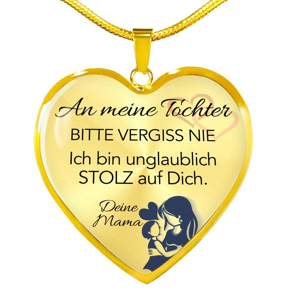 Herz-Anhänger-Halskette für meine Tochter von Mama - Ein Zeichen des Stolzes