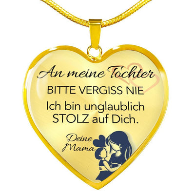 Herz-Anhänger-Halskette für meine Tochter von Mama - Ein Zeichen des Stolzes