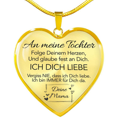 Herz-Halskette - Eine liebevolle Botschaft von Mama an meine Tochter - Glaube an Dich
