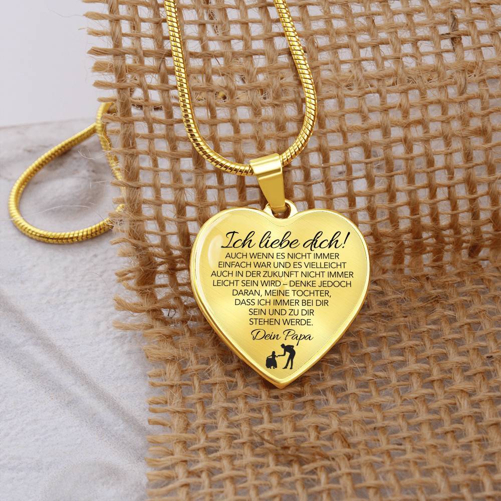 Liebesschmuck für meine Tochter - Herz-Halskette mit „Ich liebe Dich“