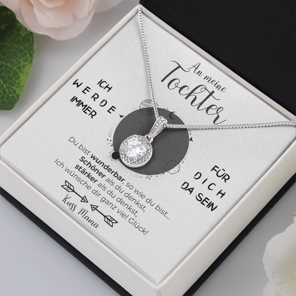 Elegante 14k Weißgold Kreis Halskette - Ein besonderes Geschenk für meine Tochter