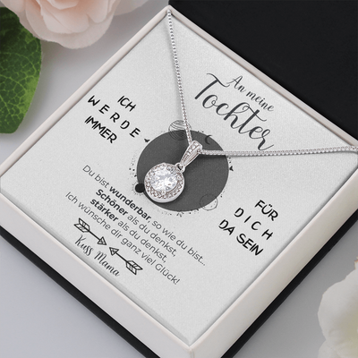 Elegante 14k Weißgold Kreis Halskette - Ein besonderes Geschenk für meine Tochter