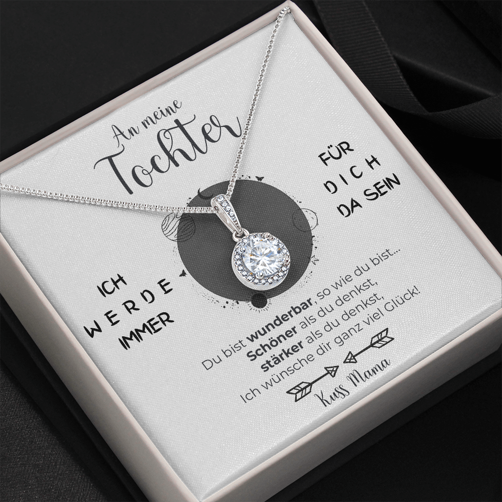 Elegante 14k Weißgold Kreis Halskette - Ein besonderes Geschenk für meine Tochter