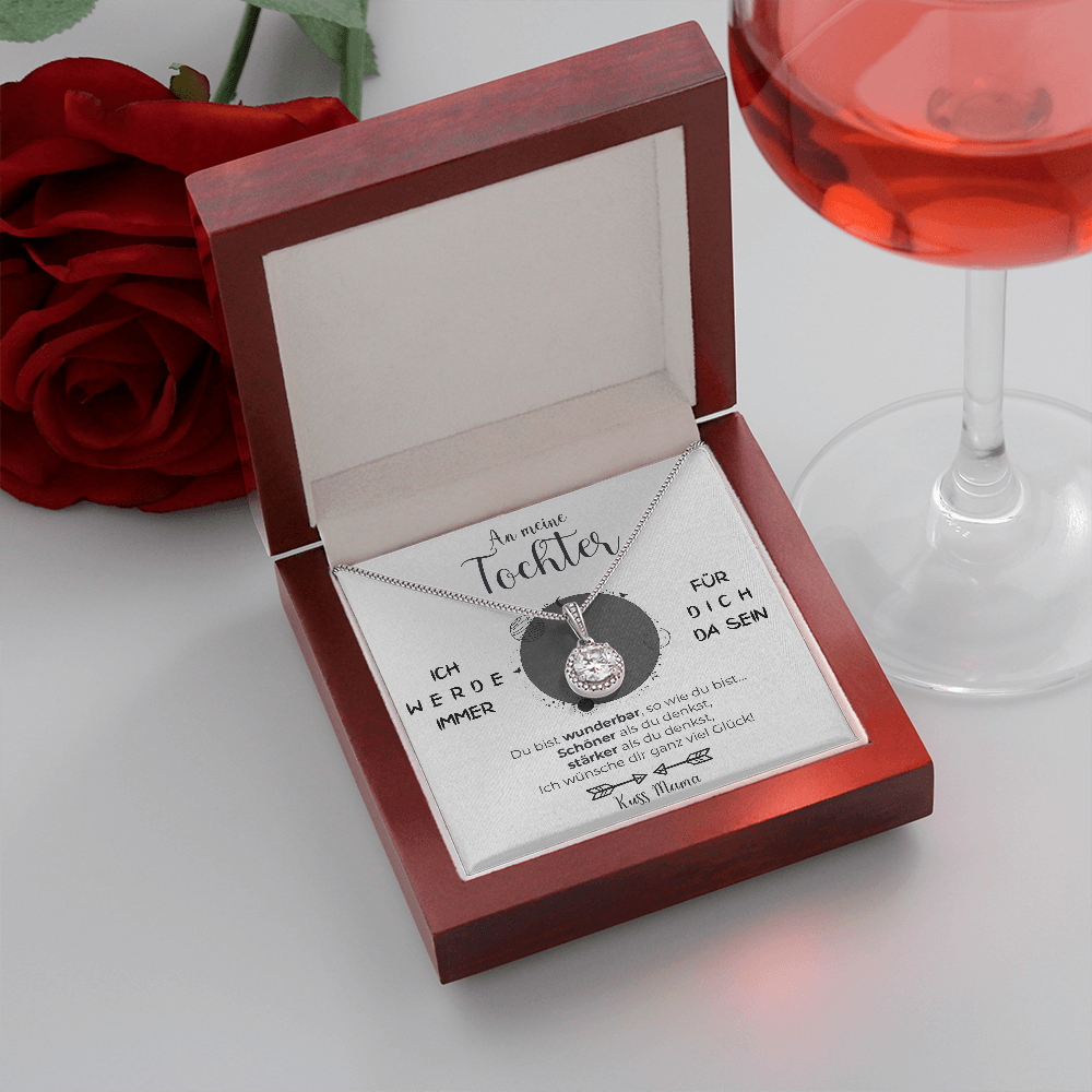 Elegante 14k Weißgold Kreis Halskette - Ein besonderes Geschenk für meine Tochter