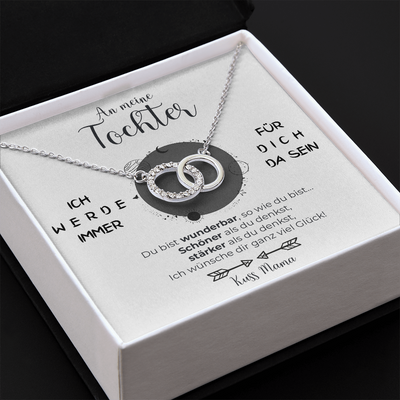 Elegante 14k Weißgold Halskette mit Ring - Für meine geliebte Tochter