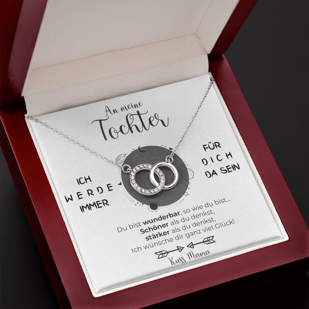 Elegante 14k Weißgold Halskette mit Ring - Für meine geliebte Tochter