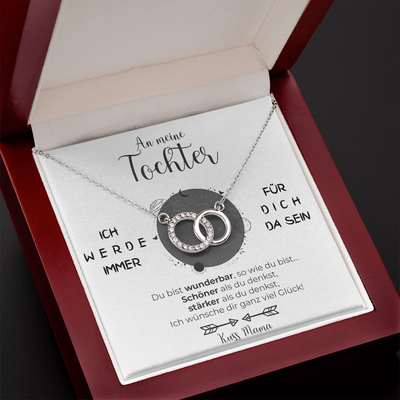 Elegante 14k Weißgold Halskette mit Ring - Für meine geliebte Tochter