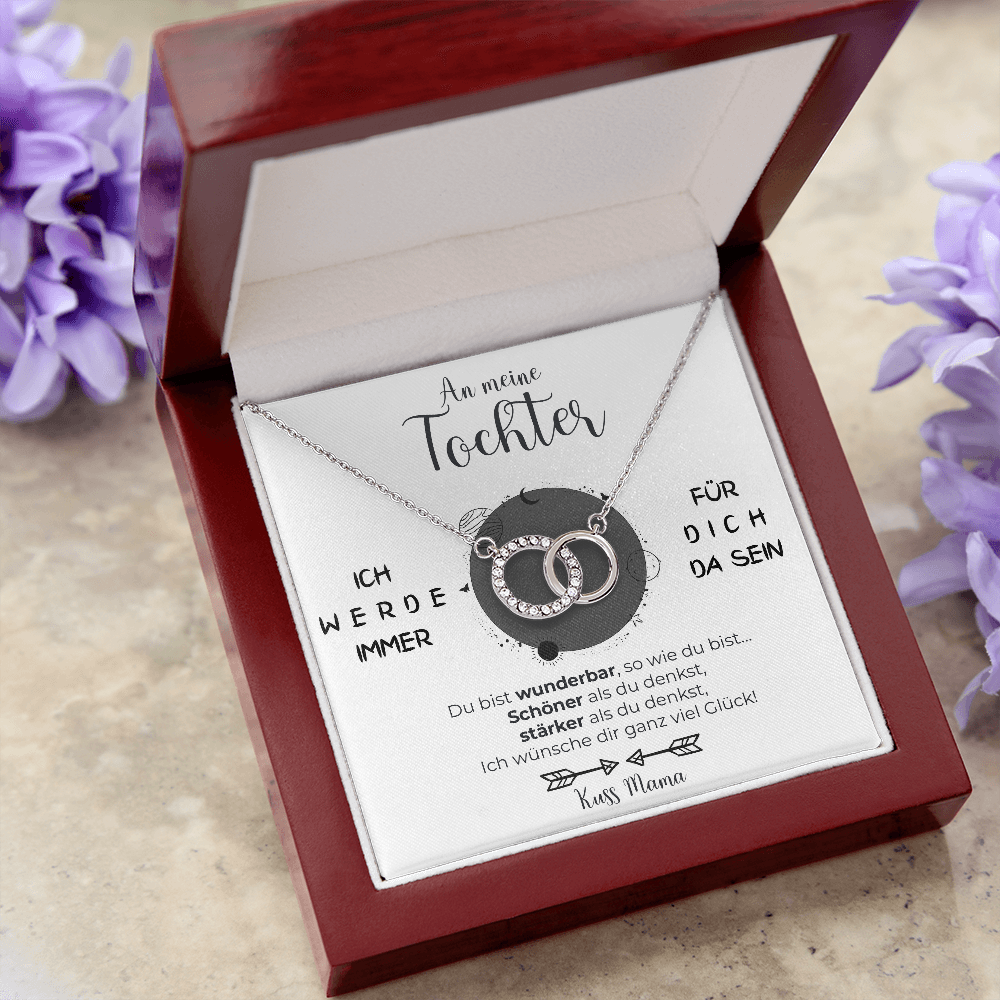 Elegante 14k Weißgold Halskette mit Ring - Für meine geliebte Tochter