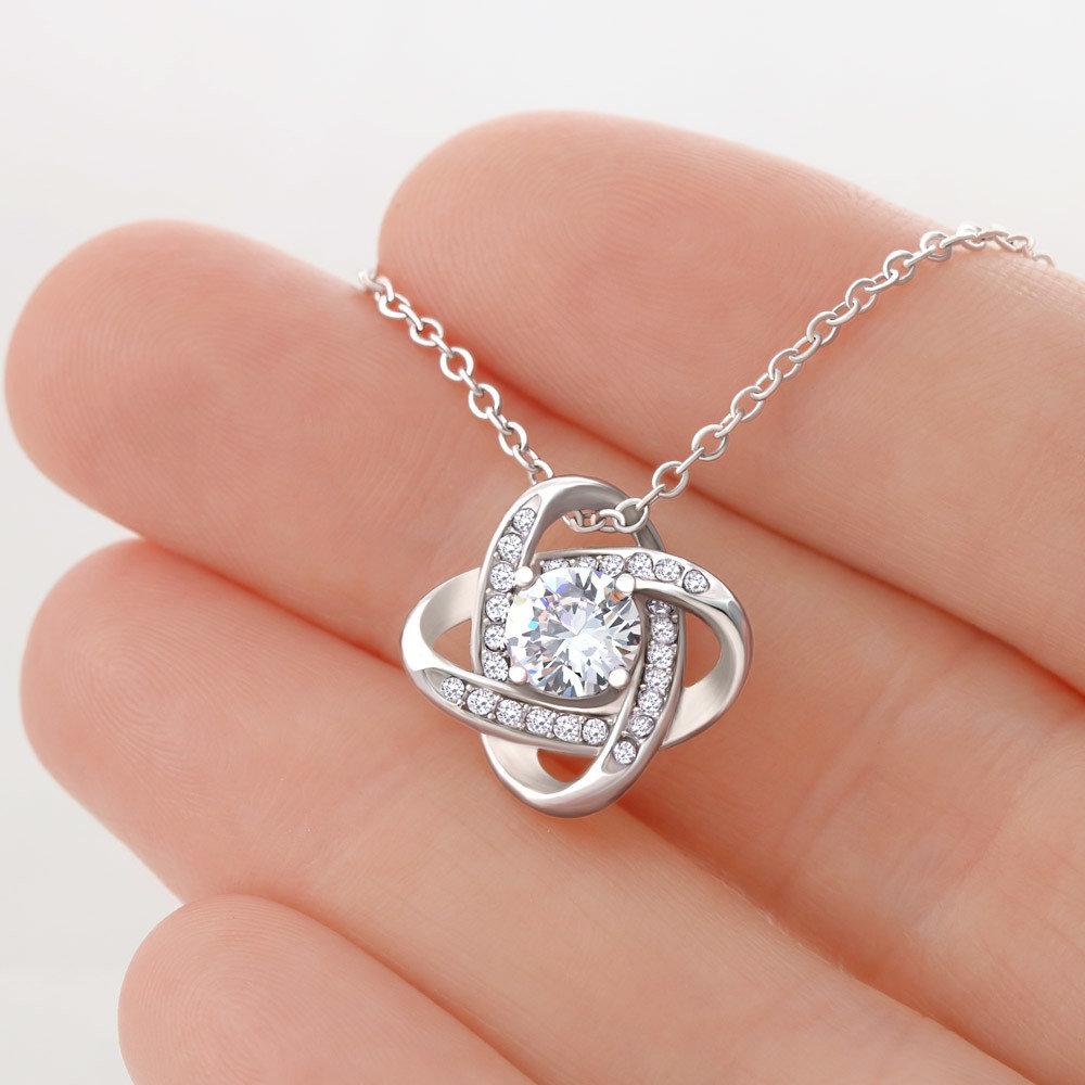 Elegante Weißgold-Halskette - Ein herzlicher Gruß von Mama & Papa an unsere Tochter - Perfektes Weihnachtsgeschenk