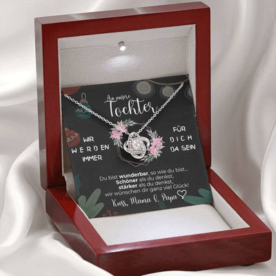 Elegante Weißgold-Halskette - Ein herzlicher Gruß von Mama & Papa an unsere Tochter - Perfektes Weihnachtsgeschenk