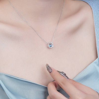 Mond und Sterne Halskette