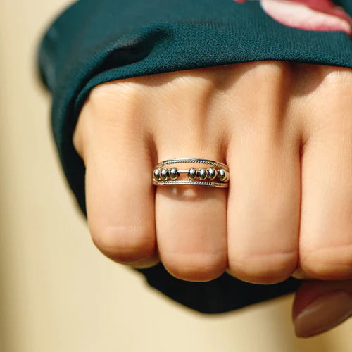 An meine Tochter - Zwillingsband Perlen-Fidget-Ring