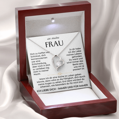 An meine Frau – Ich liebe dich für immer und ewig – Herz-Halskette