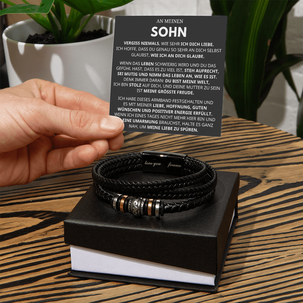 An Meinen Sohn – Glaube An Dich Selbst – Lederarmband