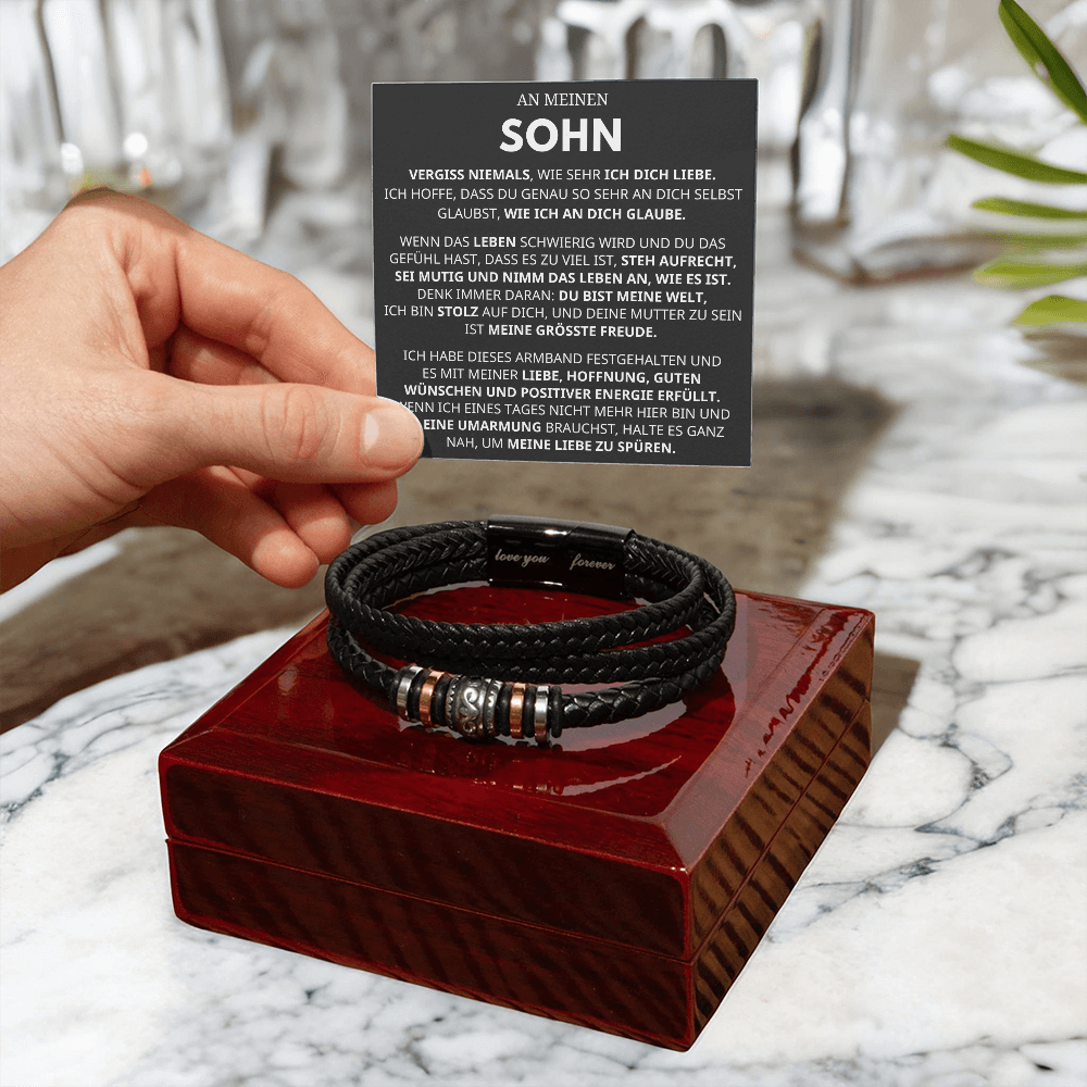 An Meinen Sohn – Glaube An Dich Selbst – Lederarmband