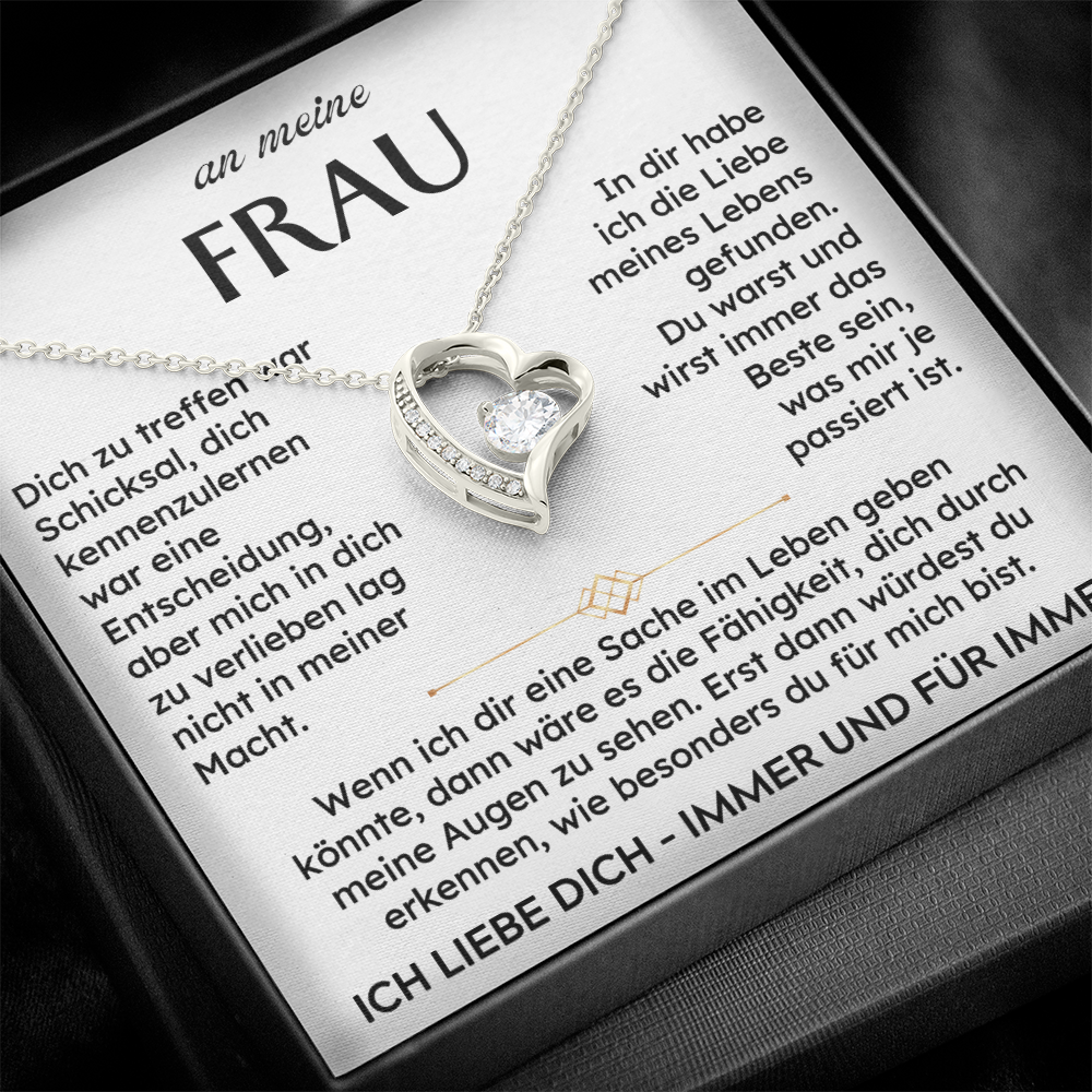 An meine Frau – Ich liebe dich für immer und ewig – Herz-Halskette